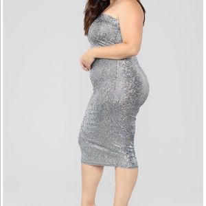 Silver shimmer dress